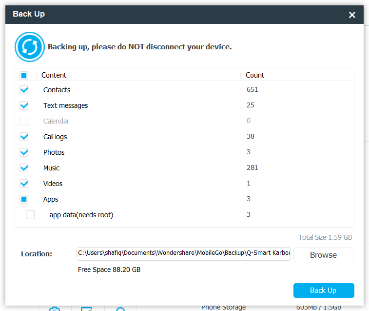 backup and restore data any android phone from computer
