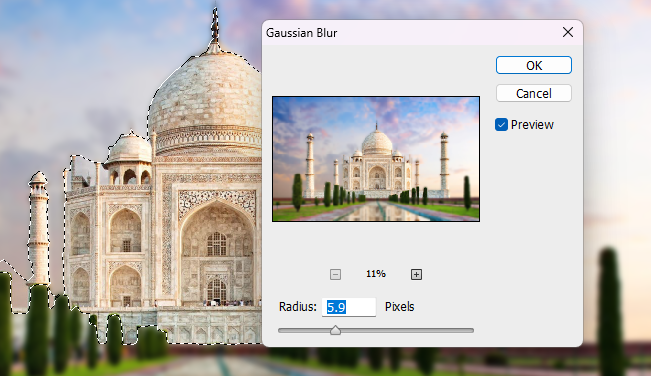 blurring photo in photoshop