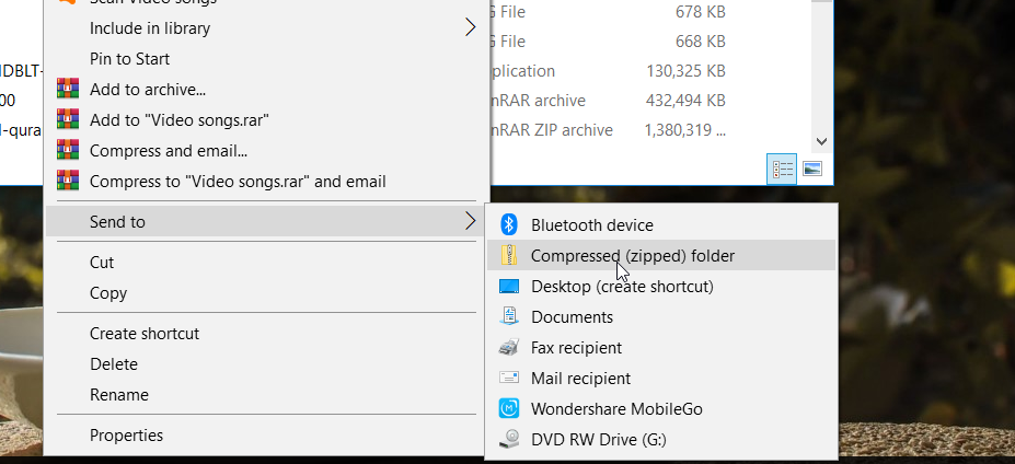 compress large files in windows