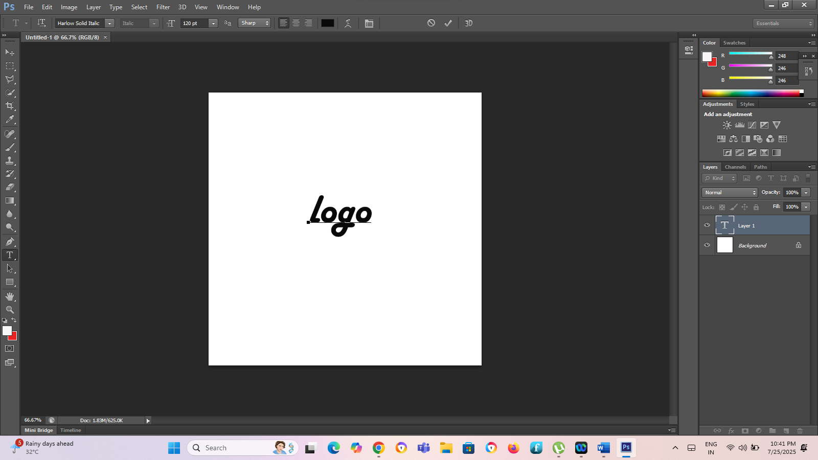 take some text for logo in photoshop
