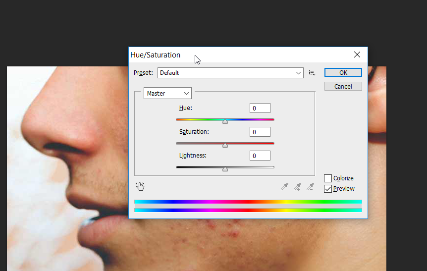 remove acnes from the face photoshop