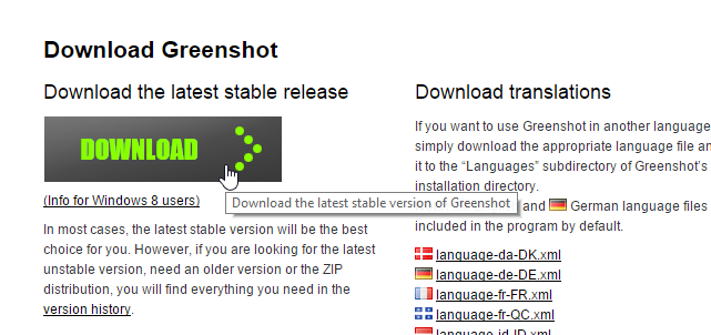 Download the greenshot to take a screenshot