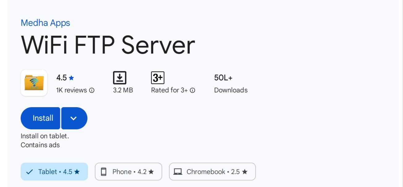 How to transfer photos from android to pc wifi FTP server
